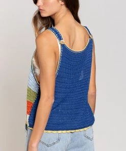 POL RAINBOW SHORT SLEEVE SWEATER