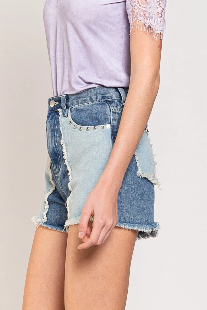POL PATCHED DENIM SHORTS 2 POL PATCHED DENIM SHORTS