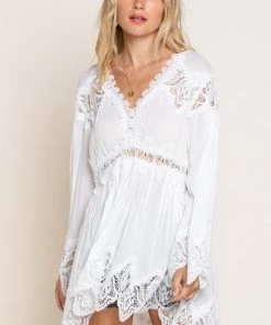 POL TOPS FRONT TIE DETAIL TUNIC TOP