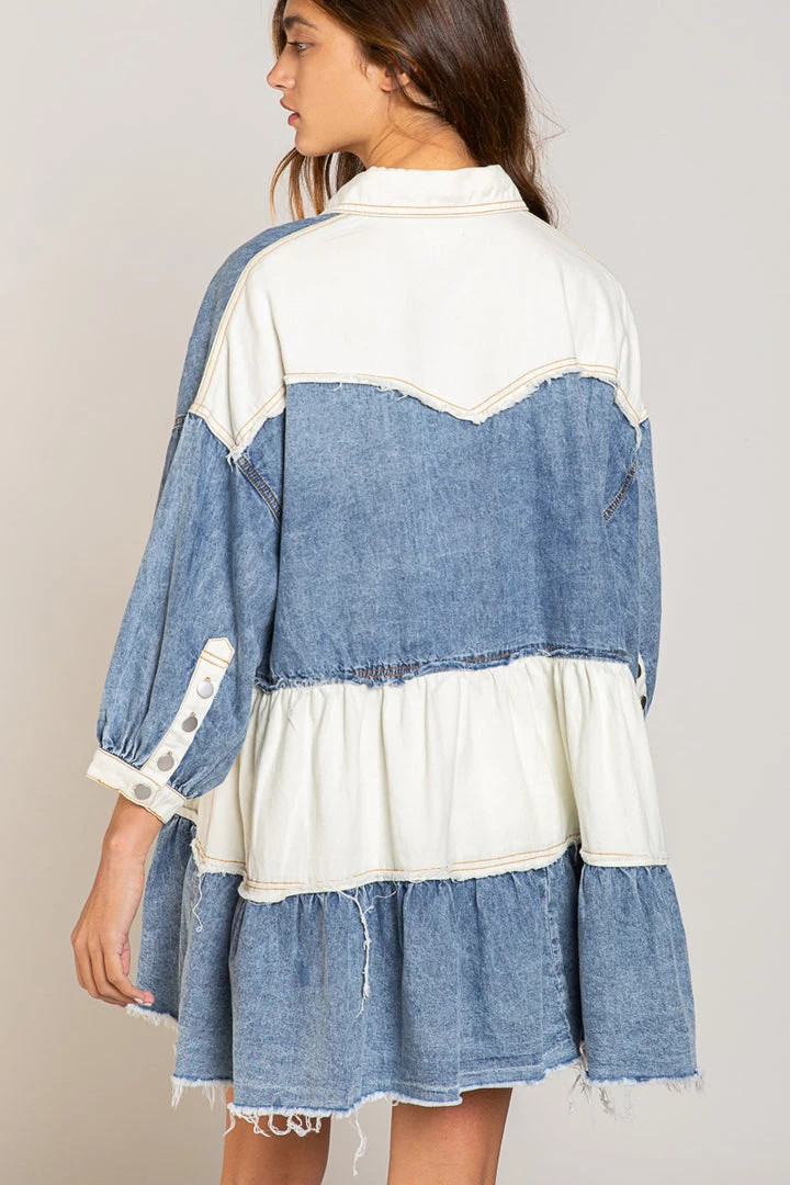 POL DENIM SHIRT DRESS DRESSES 3 POL DENIM SHIRT DRESS DRESSES