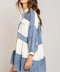POL DENIM SHIRT DRESS DRESSES