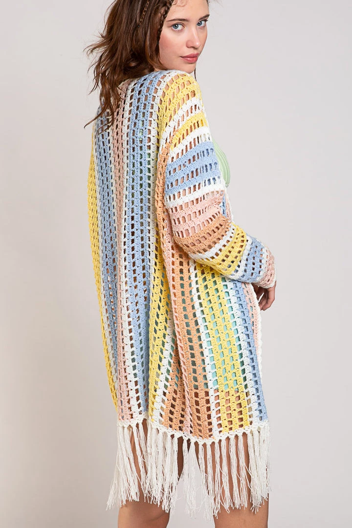 POL SWEATERS PASTEL LONG SLEEVE CARDIGAN 3 POL SWEATERS PASTEL LONG SLEEVE CARDIGAN