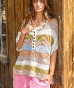 POL SANDY BEACH KNITTED TOP TOPS