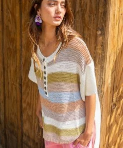 POL SANDY BEACH KNITTED TOP TOPS