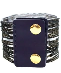 SUZIE Q LEATHER CHAIN SNAP BRACELET