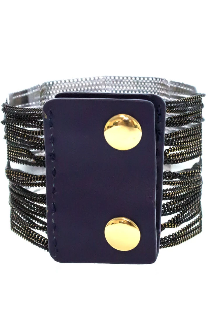 SUZIE Q LEATHER CHAIN SNAP BRACELET 2 SUZIE Q LEATHER CHAIN SNAP BRACELET