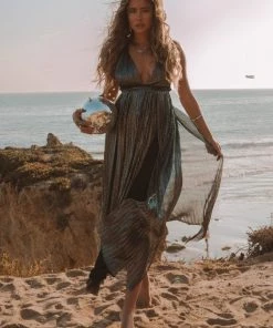 LOVE STITCH DRESSES METALLIC KNOT BACK MAXI DRESS 7 LOVE STITCH DRESSES METALLIC KNOT BACK MAXI DRESS