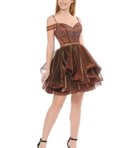 LENOVIA PERSIMMON PARTY DRESS