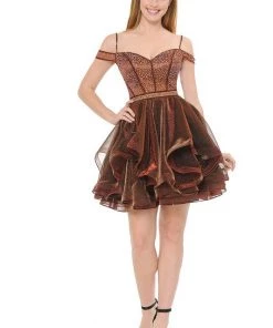 LENOVIA PERSIMMON PARTY DRESS