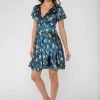 ONE AND ONLY COLLECTIVE DRESSES BLUE VELVET MINI DRESS