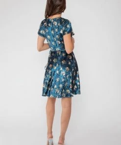 ONE AND ONLY COLLECTIVE DRESSES BLUE VELVET MINI DRESS