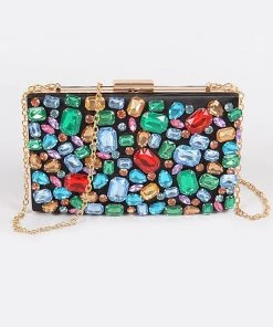 H & D ACCESSORIES HANDBAGS/LUGGAGE EMBROIDERED ELEGANT CLUTCH