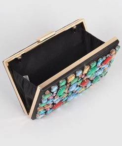 H & D ACCESSORIES HANDBAGS/LUGGAGE EMBROIDERED ELEGANT CLUTCH