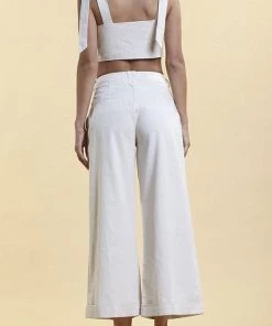 ROSEVELVET TOPS LINEN SAILOR CROP TOP