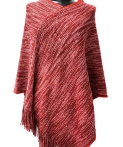 APPLE ACCESSORIES TOPS MAPLE BURGUNDY PONCHO