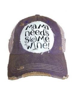 BOHO GROOVE MAMA NEEDS SOME WINE BASEBALL HAT
