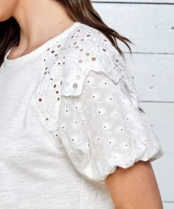 LIME N CHILI TOPS COTTON LACE TOP