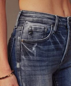 KANCAN PANTS FLARE FOLD DENIM JEAN PANT 10 KANCAN PANTS FLARE FOLD DENIM JEAN PANT