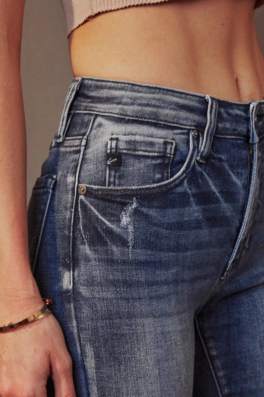 KANCAN PANTS FLARE FOLD DENIM JEAN PANT 5 KANCAN PANTS FLARE FOLD DENIM JEAN PANT