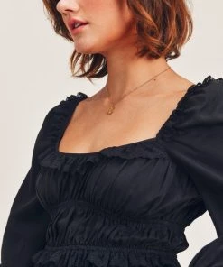 JANE + ONE LONG SLEEVE LACE PEPLUM TOP TOPS 5 JANE + ONE LONG SLEEVE LACE PEPLUM TOP TOPS