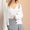 EE:SOME FUZZY BUTTON DOWN CARDIGAN SWEATERS