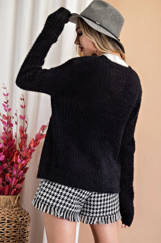 EE:SOME FUZZY BUTTON DOWN CARDIGAN SWEATERS 5 EE:SOME FUZZY BUTTON DOWN CARDIGAN SWEATERS