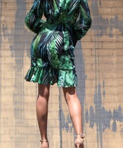 DRESS DAY DRESSES TROPICAL WRAP DRESS