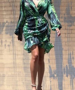 DRESS DAY DRESSES TROPICAL WRAP DRESS