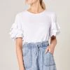 SUGARLIPS TOPS BLAIR 3 RUFFLE SLEEVE TOP Back Button