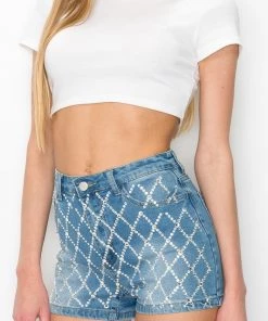 KIWI DIAMOND DENIM SHORTS