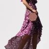 DRESS DAY RUFFLED WOVEN WRAP MAXI DRESS