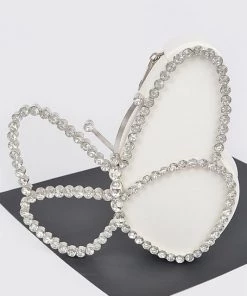 H & D ACCESSORIES BUTTERFLY RHINESTONE CLUTCH HANDBAGS/LUGGAGE