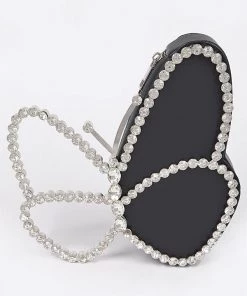 H & D ACCESSORIES BUTTERFLY RHINESTONE CLUTCH HANDBAGS/LUGGAGE