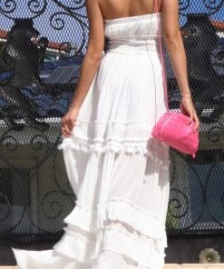DRESS DAY MAXI DRESS WITH SMOCKED TOP AND LACE DETAIL DRESSES