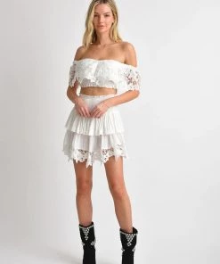 MUCHE ET MUCHETTE TURINO LACE CROP TOP