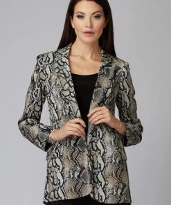 JOSEPH RIBKOFF SNAKESKIN PATTERN JACKET OUTERWEAR