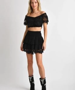 MUCHE ET MUCHETTE TURINO LACE CROP TOP