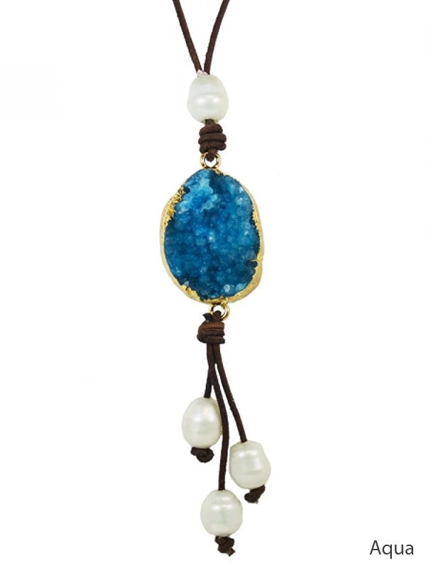 SUZIE Q NECKLACES DRUZY PEARL NECKLACE 1 SUZIE Q NECKLACES DRUZY PEARL NECKLACE