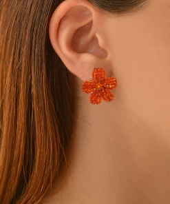 LAVISH NEON FLOWER POST EARRINGS