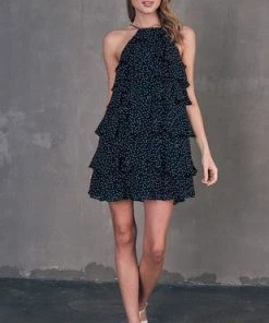 DO & BE POLKA DOT RUFFLE DRESS