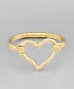 GOLDEN STELLA HEART BANGLE BRACELETS