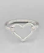 GOLDEN STELLA HEART BANGLE BRACELETS