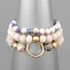 GOLDEN STELLA BRACELETS STONE & GLASS BEAD 3 ROW BRACELET