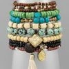 GOLDEN STELLA TASSEL & CHARM MULTI BEAD BRACELET BRACELETS