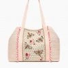 AMERICA & BEYOND HANDBAGS/LUGGAGE HONEY BEE EMBELLISHED TOTE BAG
