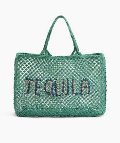 AMERICA & BEYOND TEQUILA MACRAME JUTE TOTE BAG