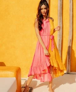 SUNDRESS DRESSES ALICE MARBELLA PINK/GOLD GLITTER DRESS