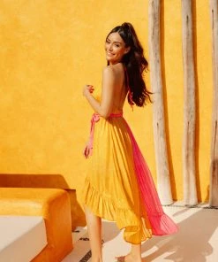 SUNDRESS DRESSES ALICE MARBELLA PINK/GOLD GLITTER DRESS