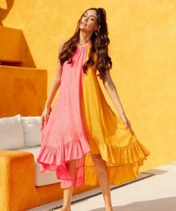 SUNDRESS DRESSES ALICE MARBELLA PINK/GOLD GLITTER DRESS