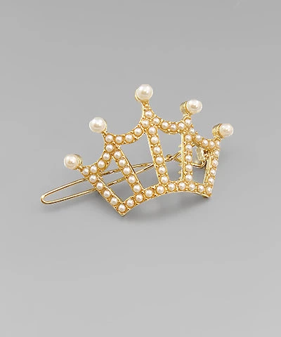 GOLDEN STELLA HATS, HEADWEAR & HAIR ACCESSORIES PEARL CROWN HAIR CLIP 1 GOLDEN STELLA HATS, HEADWEAR & HAIR ACCESSORIES PEARL CROWN HAIR CLIP